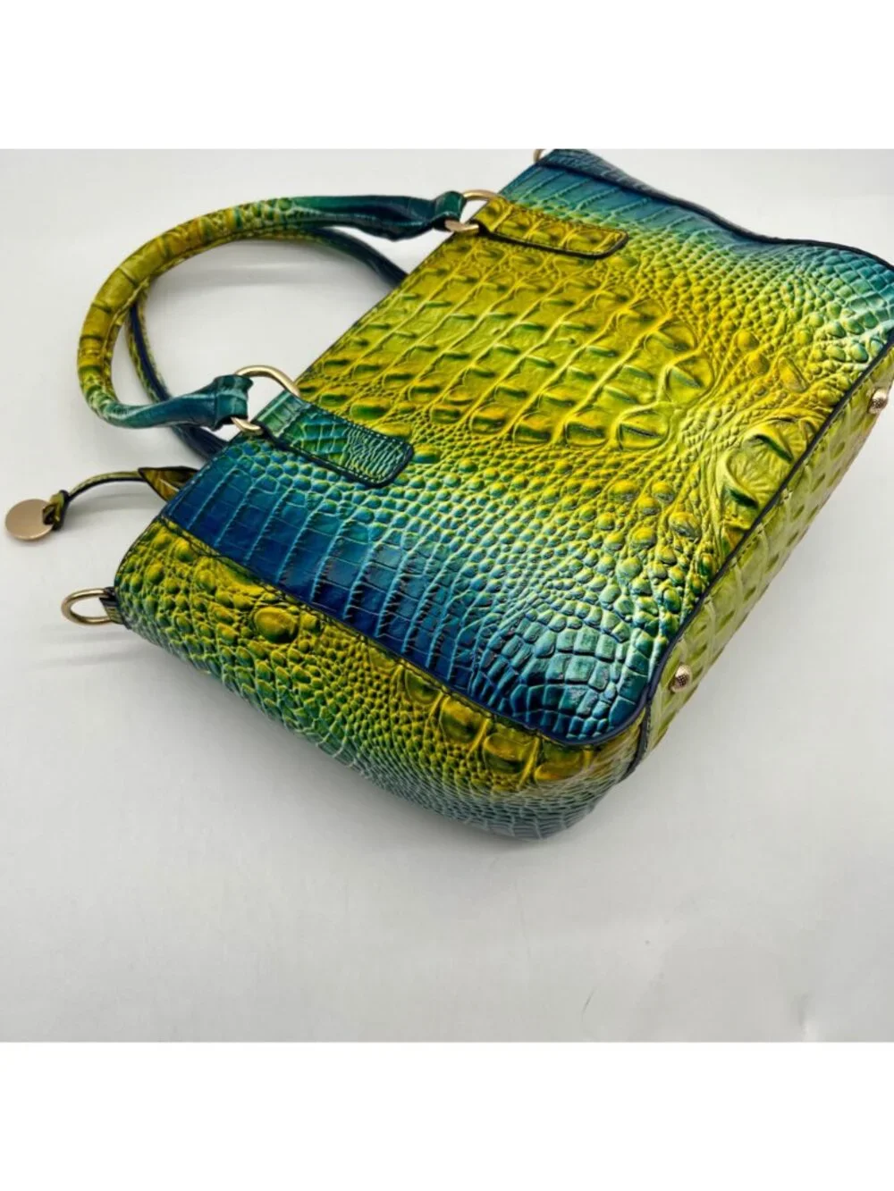 Unbranded Multi-Colored Faux Croc-Embossed Satchel Bag